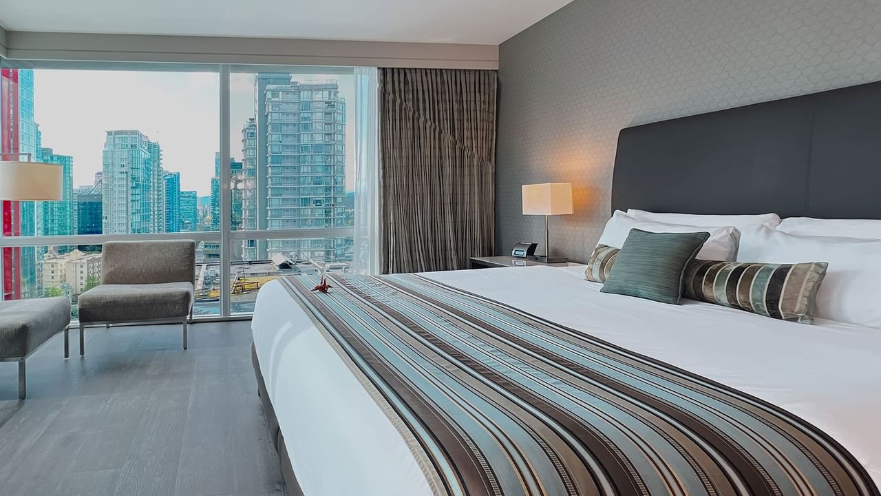 King bed room with view