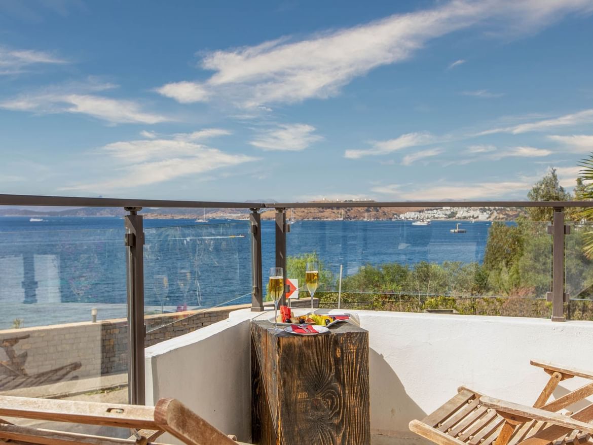 Two chairs in balcony in Standard Sea view room at Senses Hotel
