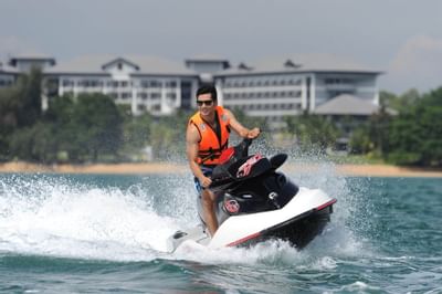 A man jet-skiing
