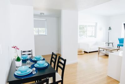 Interior of a One Bedroom Suite King at Aqua Hotel & Suites