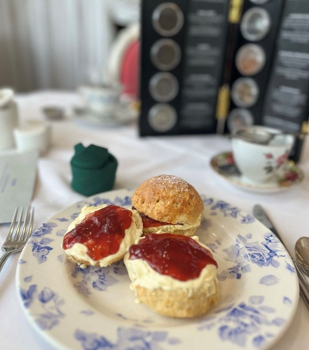 Close-up of a Scones dish served at Orsett Hall Hotel