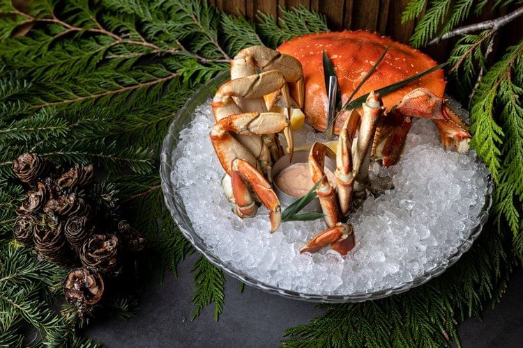 Dungeness crab, Wild Blue Restaurant + Bar, Aava Whistler Hotel
