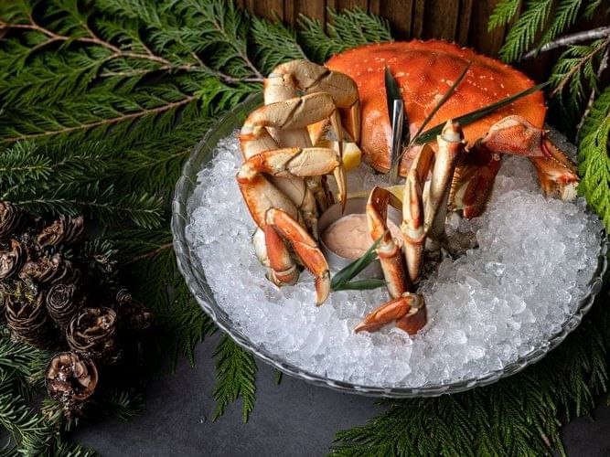 Dungeness crab, Wild Blue Restaurant + Bar, Aava Whistler Hotel