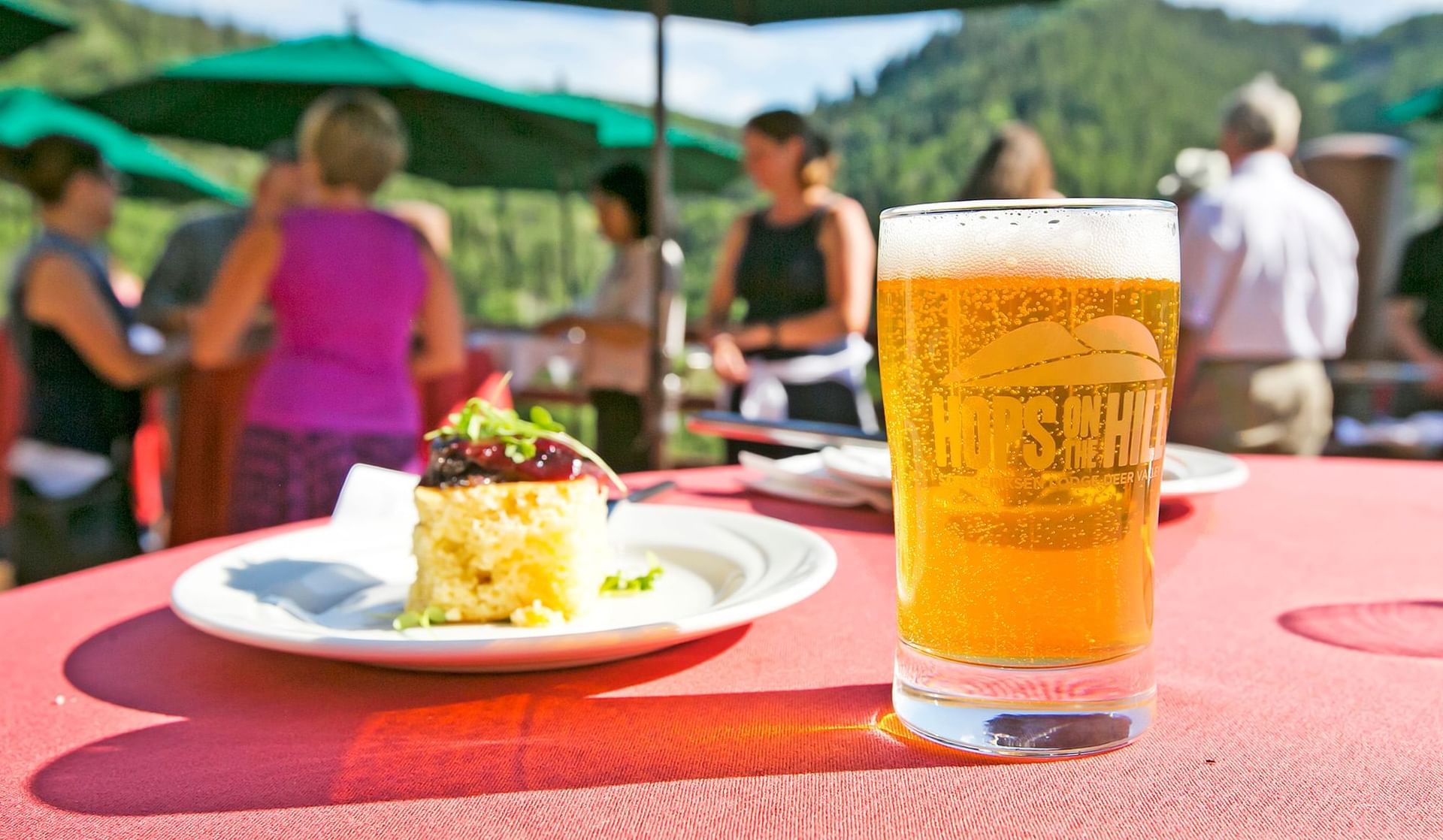 Close-Up View Of A Beverage & Cake at Stein Eriksen Lodge