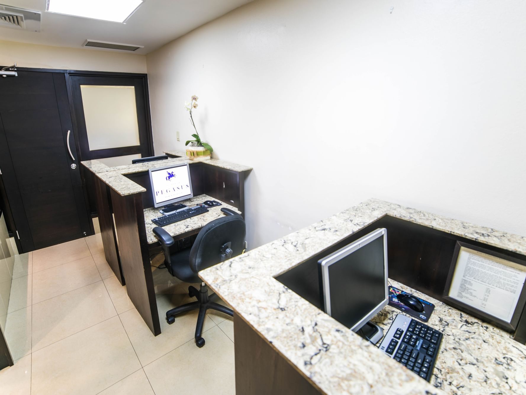 Private desk booths in Business Centre Service of Jamaica Pegasus Hotel