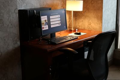 Working area arranged in Business Centre at Fort McMurray Hotels