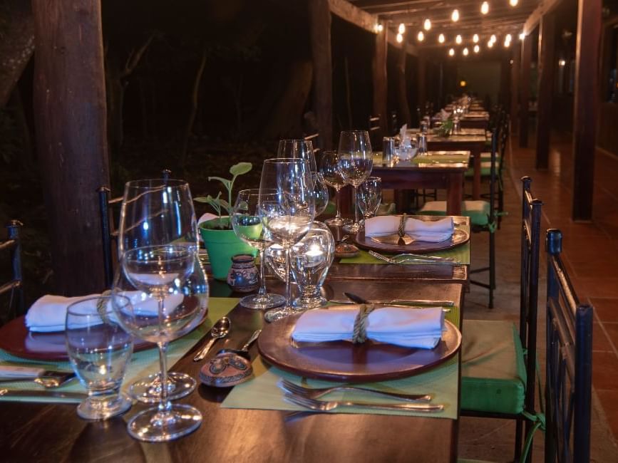Arranged dining tables in La Montaña at Buena Vista Del Rincon