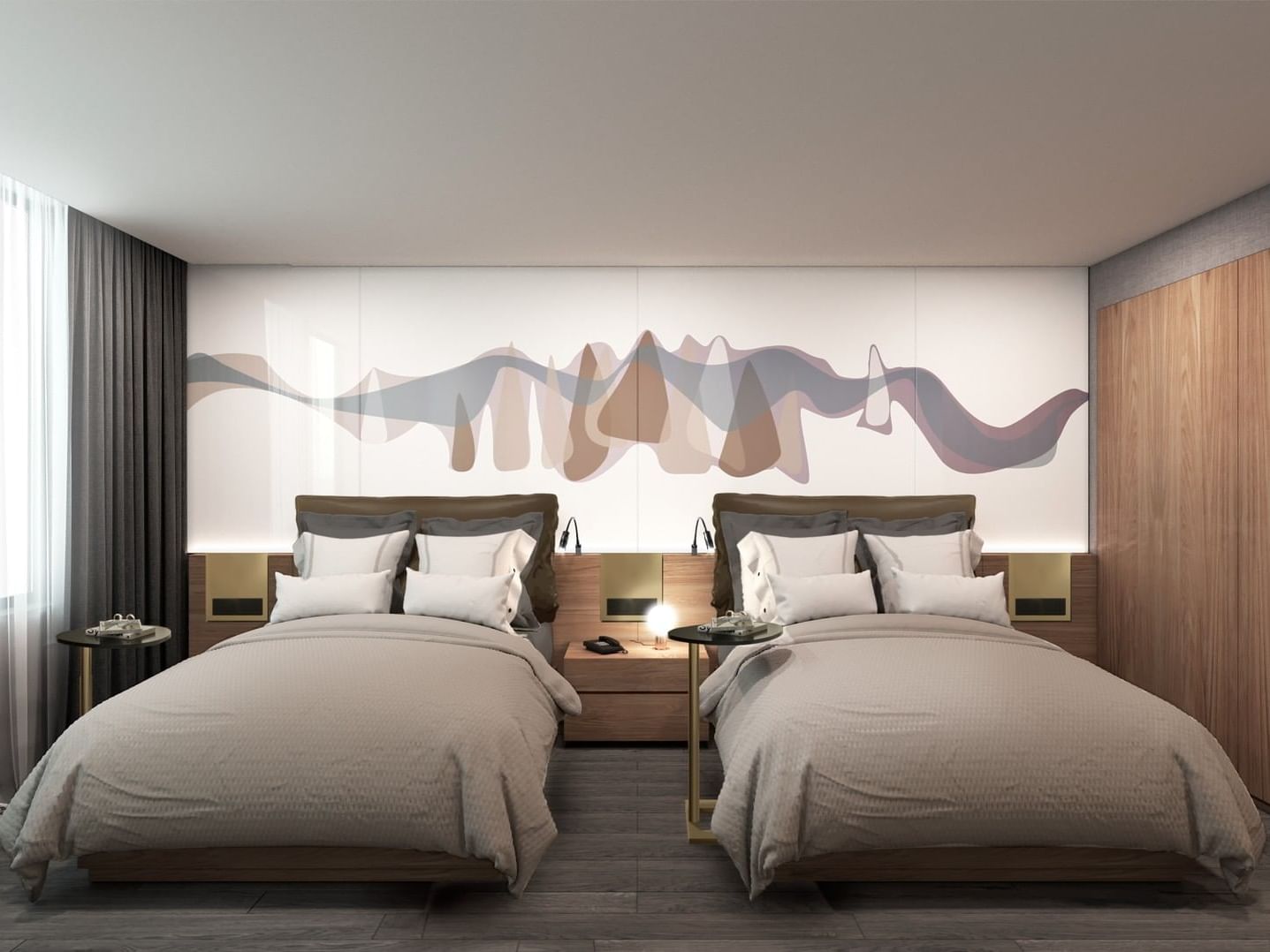 Concept design of a 2 double bedroom at Esplendor By Wyndham