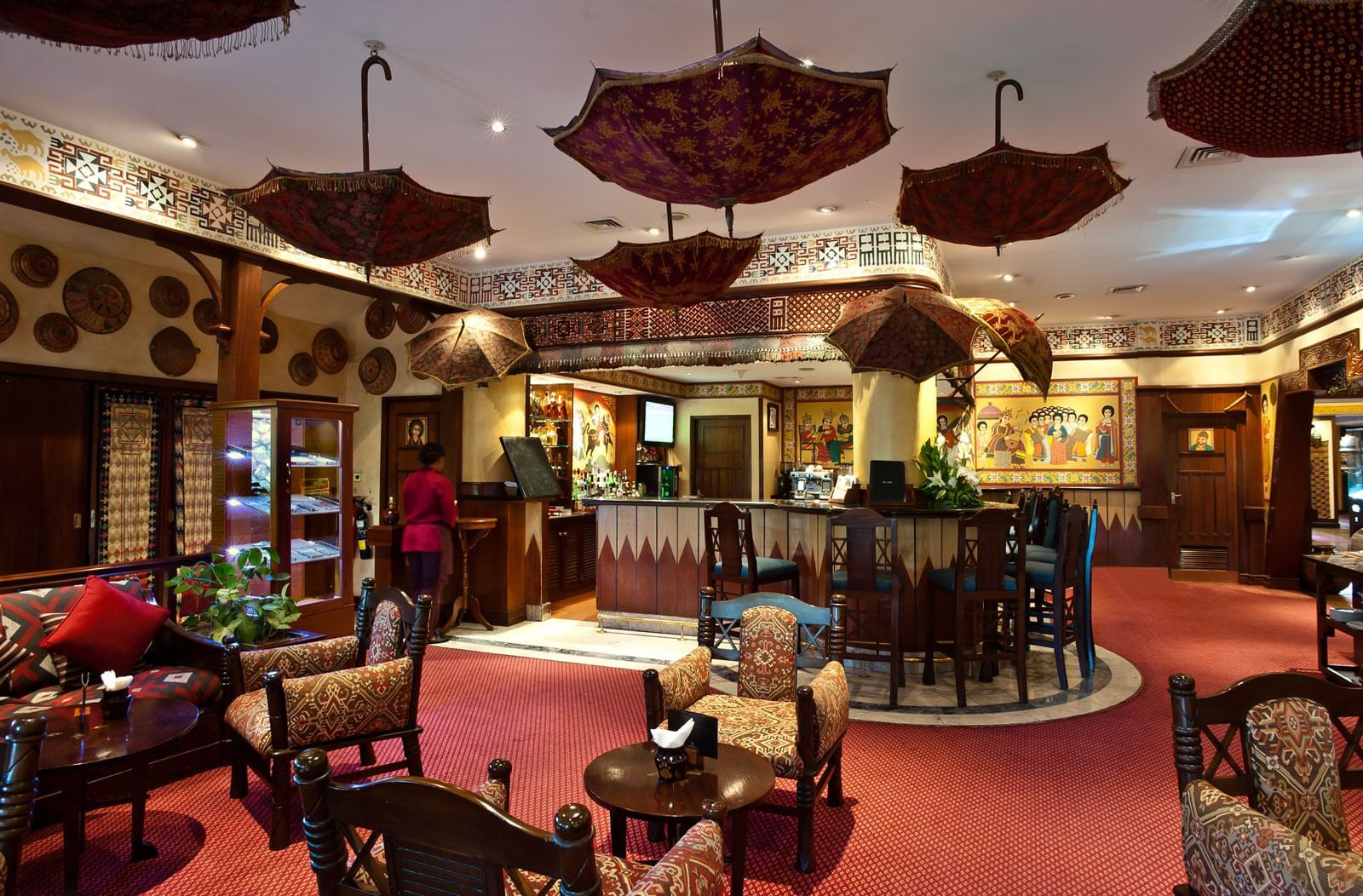 Interior of Aksum Bar at Nairobi Serena Hotel