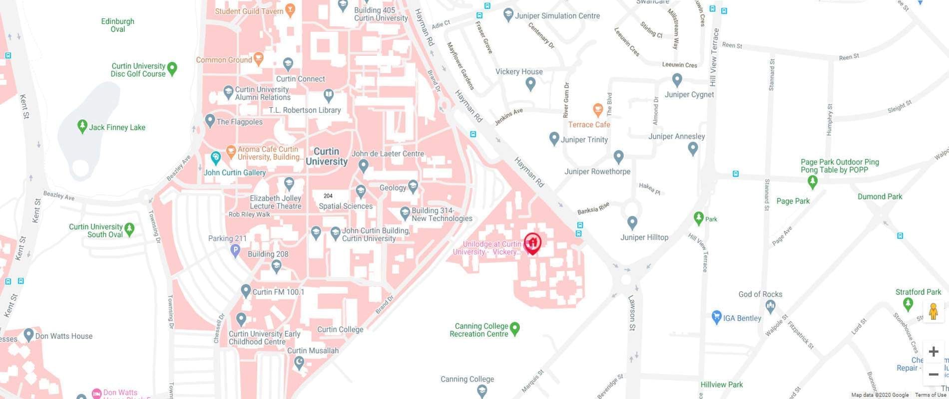 UniLodge at Curtin University - Vickery House Map