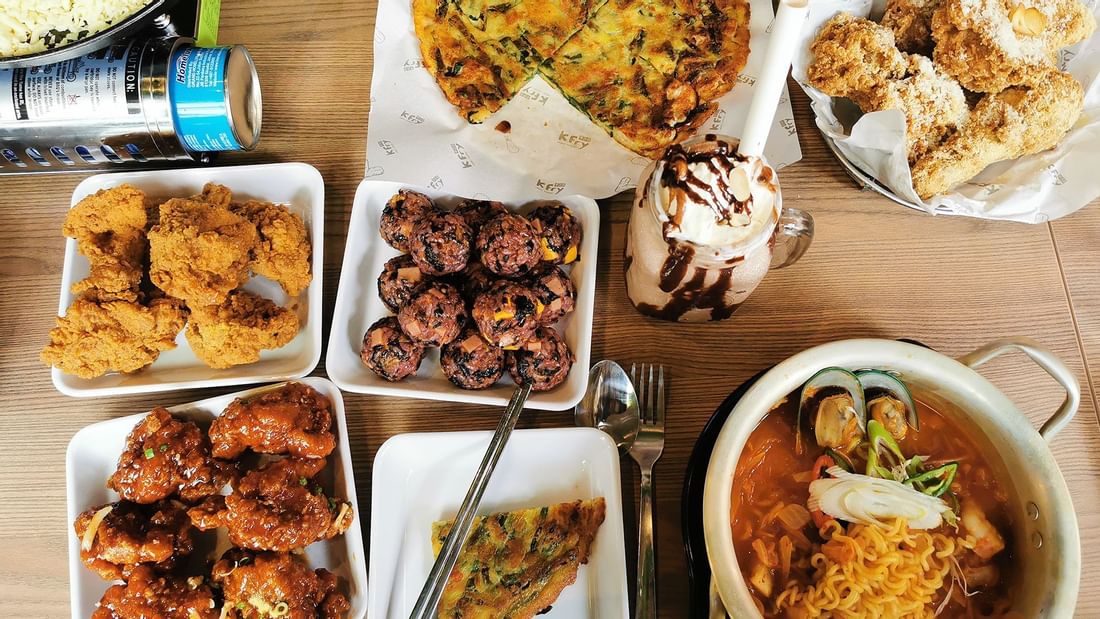 Dishes served in K Fry Urban Korean at Sunway Resort