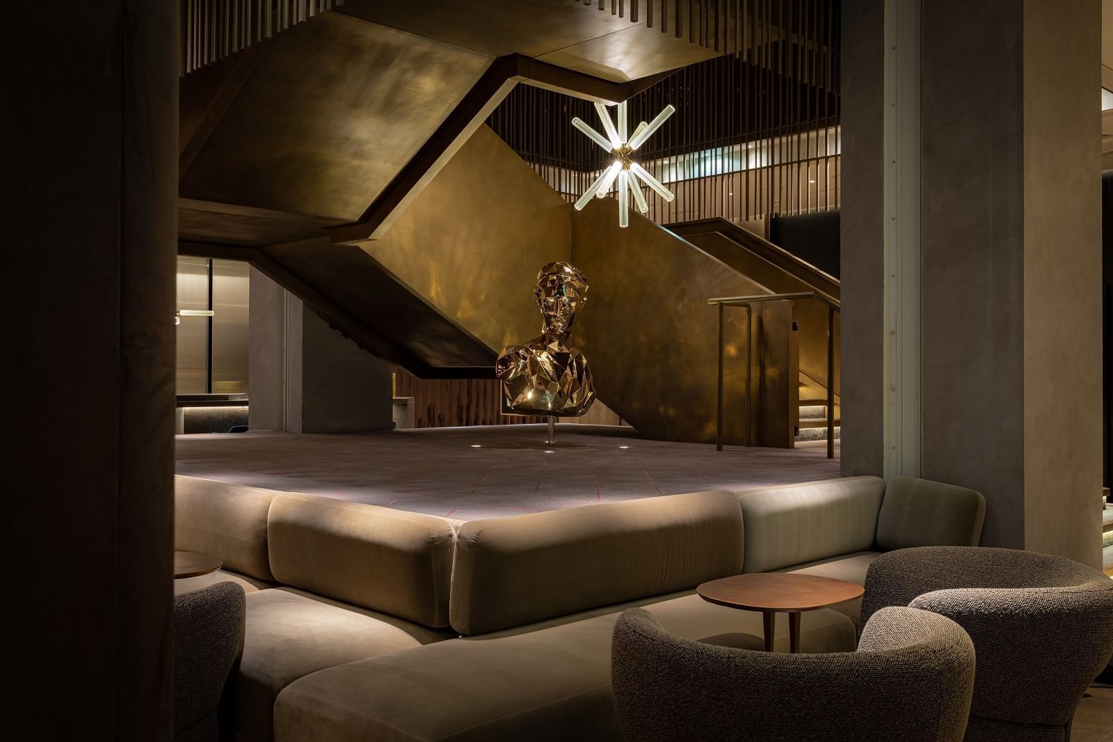 Concept design of Green Room lounge area at The Londoner