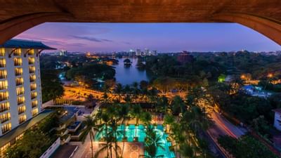 Aerial View of the pool at Chatrium Royal Lake Yangon