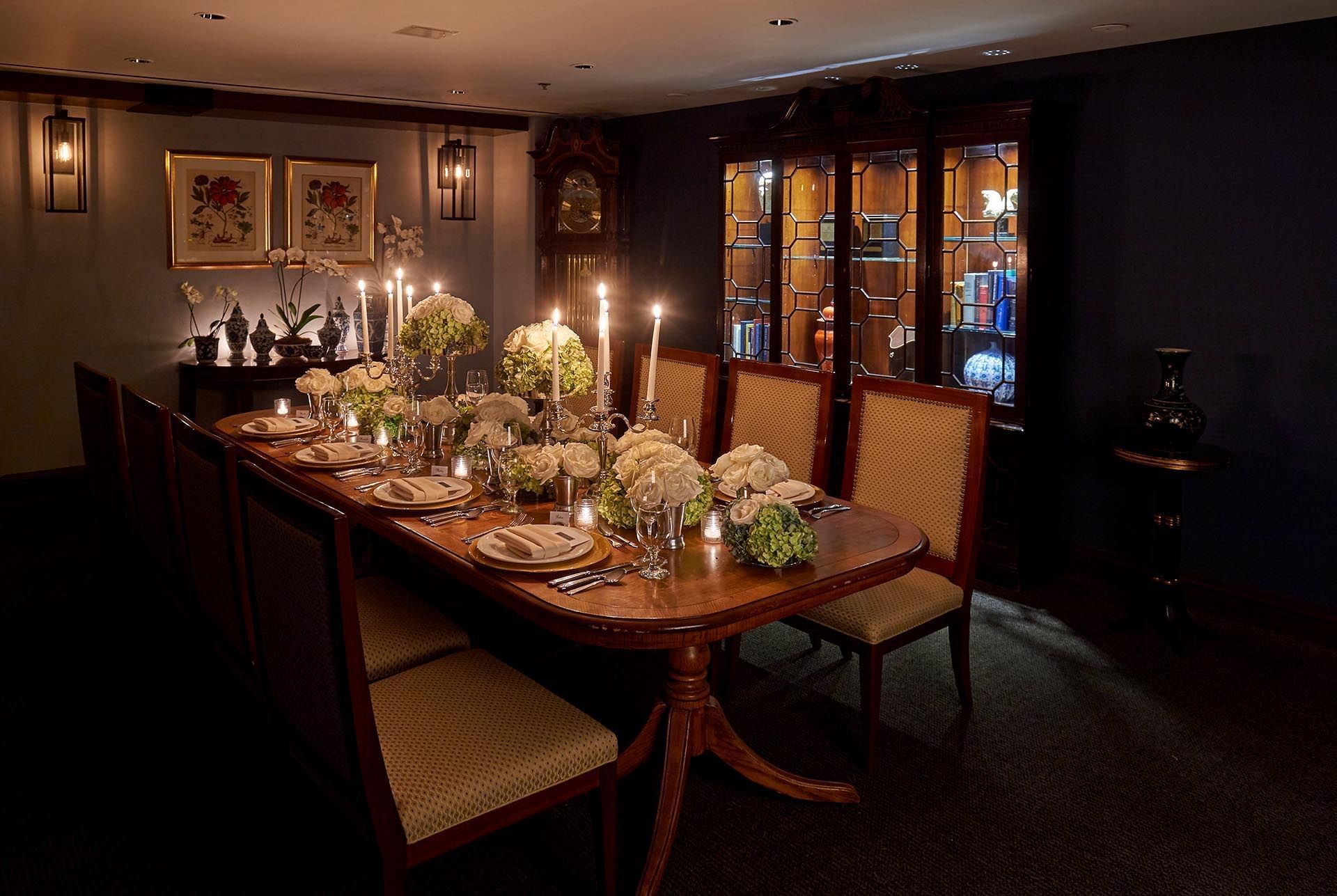 Private Dining Room With Candles Flower Decorations At Warwick Denver   Private Dining Room At Warwick Denver 