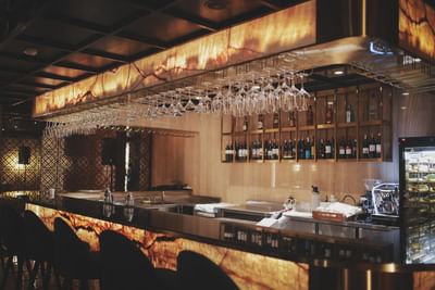 Bar counter of Chamas Restaurant & Bar at Vasa Hotel Surabaya