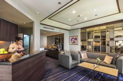 Interior of Chatrium Club Lounge at Chatrium Royal Lake Yangon