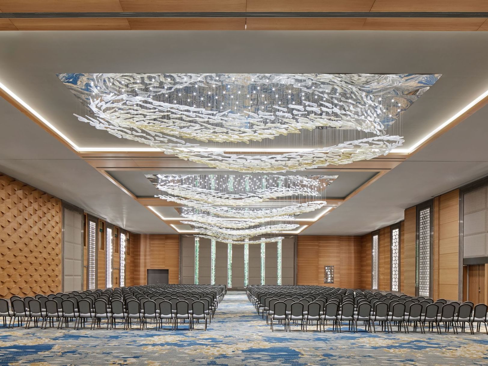 Theaterbestuhlung im Ballsaal II+III des Titanic Chaussee Berlin.