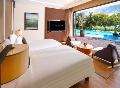 The king beds in Empress Beach Villa1 at The Danna Langkawi