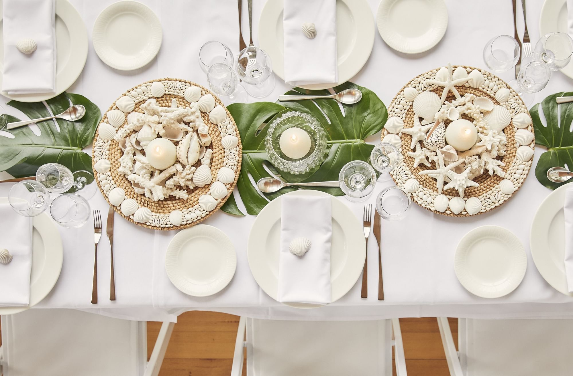 Table decors with seashells at Daydream Island Resort