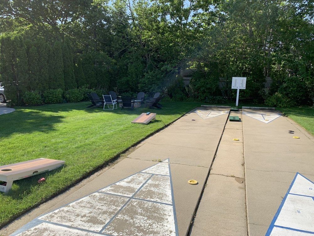 Outdoor floor shuffleboard at Pelham on Earle