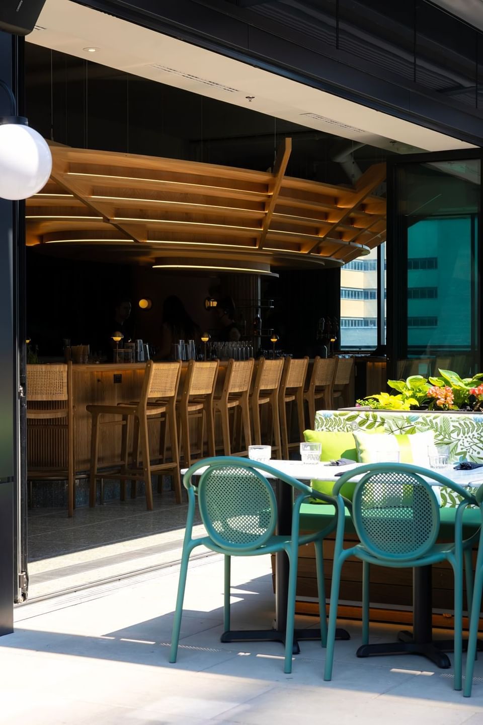 Outdoor bar counter area at Muze Lounge & Terrasse