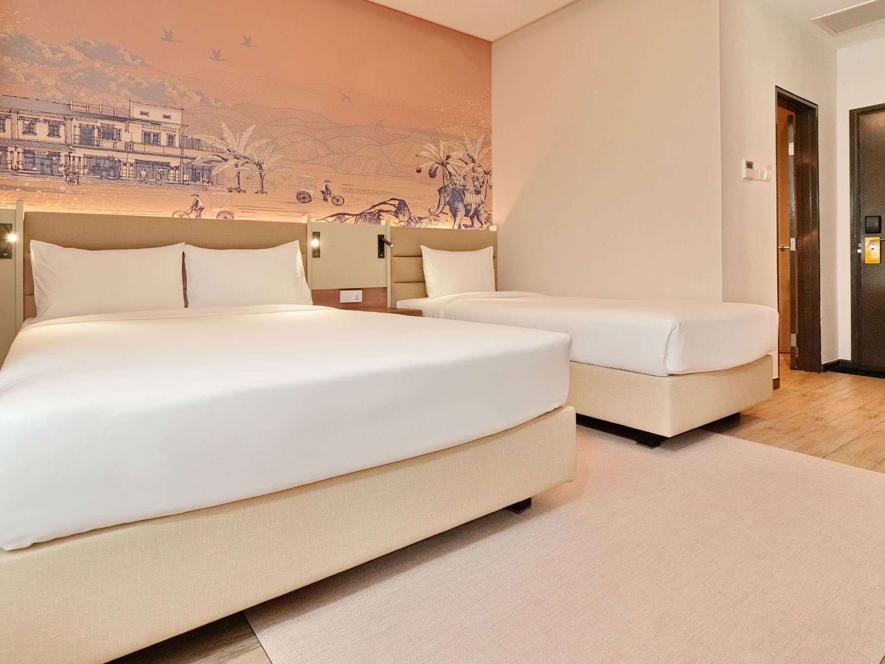 Premier Triple bedroom with a mural and wooden floors at Cititel Express Ipoh