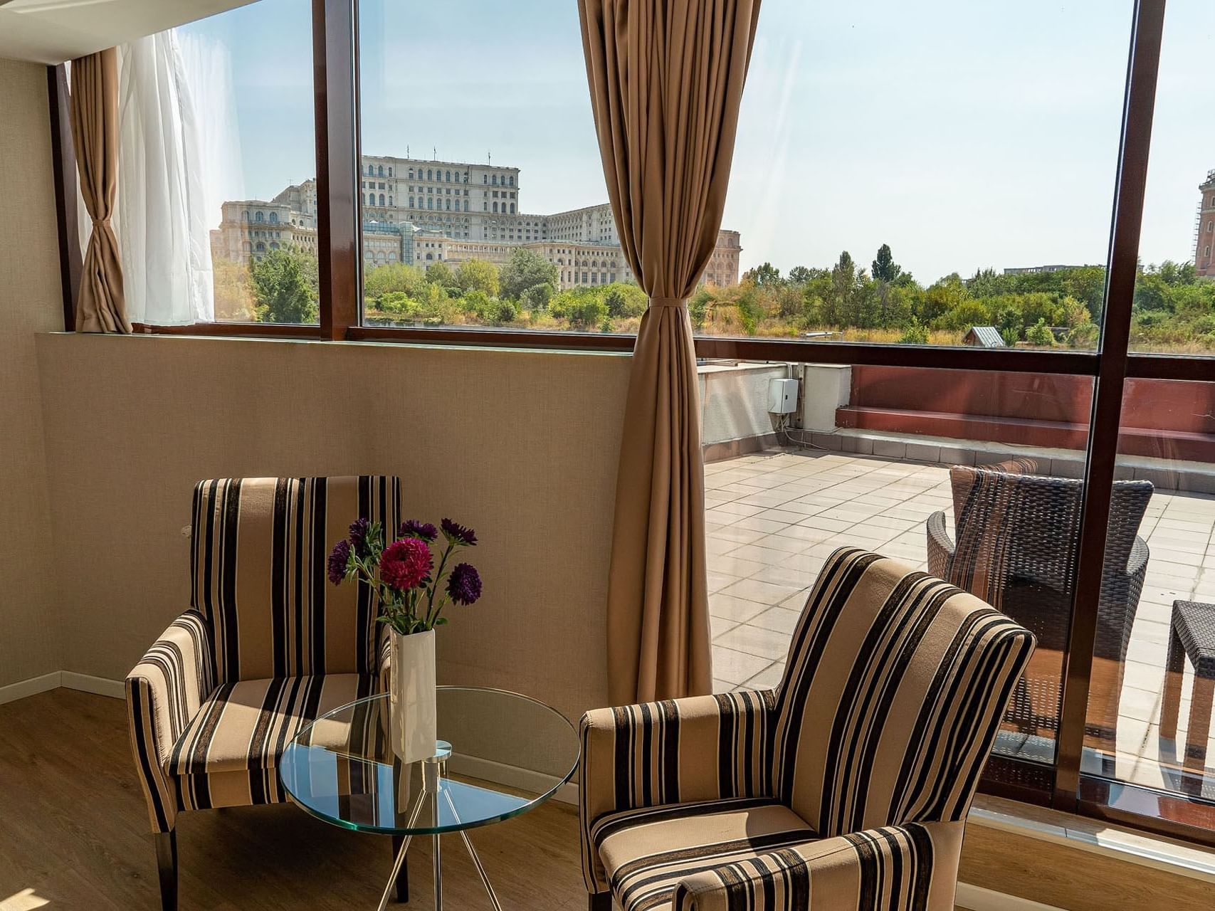 Junior Suite terrace at Parliament Hotel in Bucharest