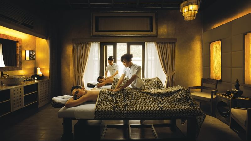 A couple massage in the Spa & Wellness Center at Sunway Resort