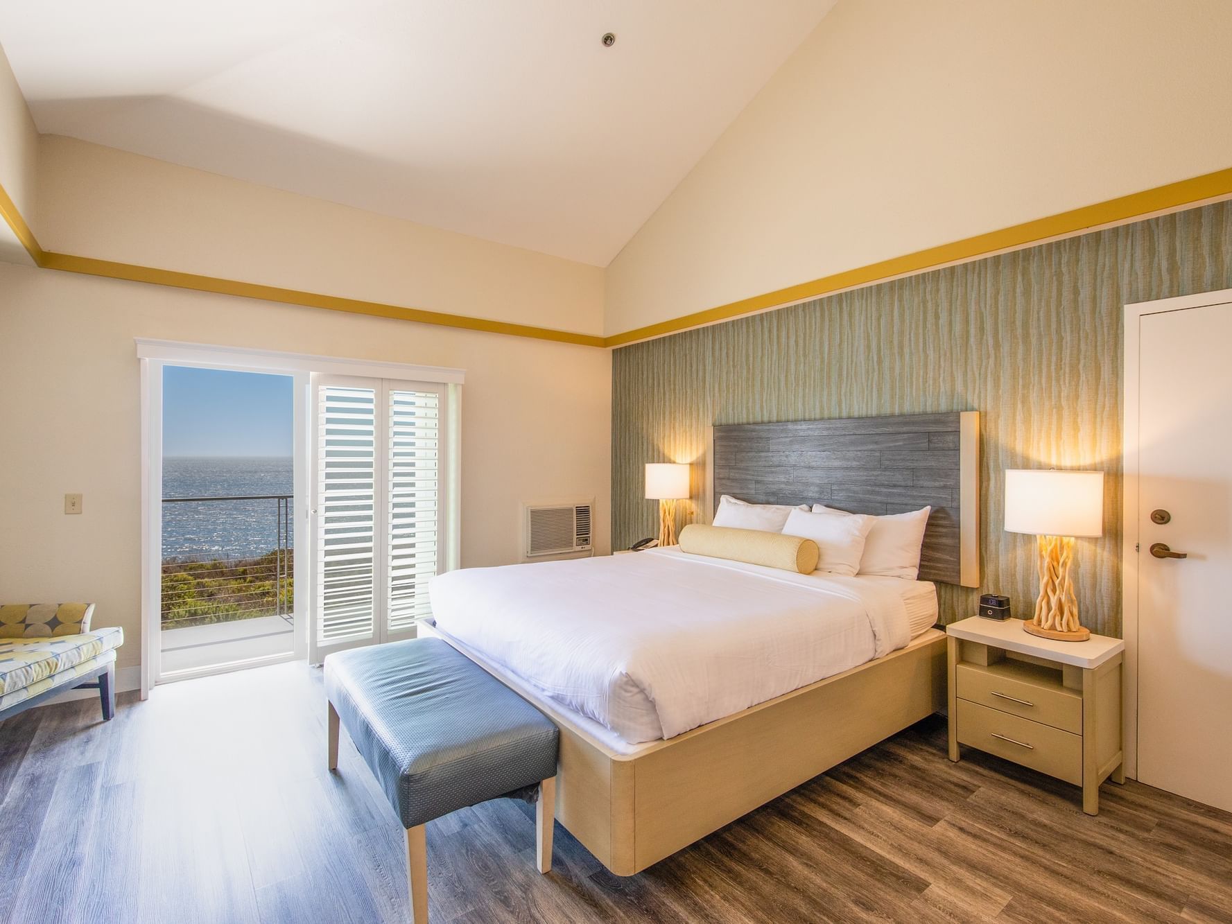 Oceanfront King Accessible room with bed and outside access