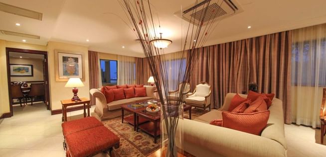 Living area in the Presidential Suite at Kigali Serena Hotel