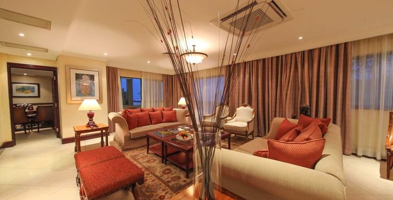 Living area in the Presidential Suite at Kigali Serena Hotel