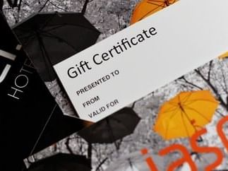 Close-up of a Gift Certificate at Jasper Hotel