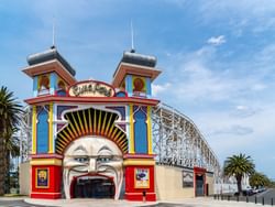 Entrance of Luna Park Melbourne near Hotel Grand Chancellor Melbourne