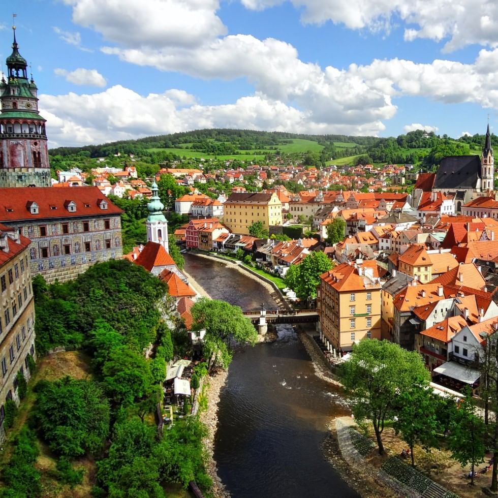 Buildings around Cesky Krumlov city near Falkensteiner Hotels