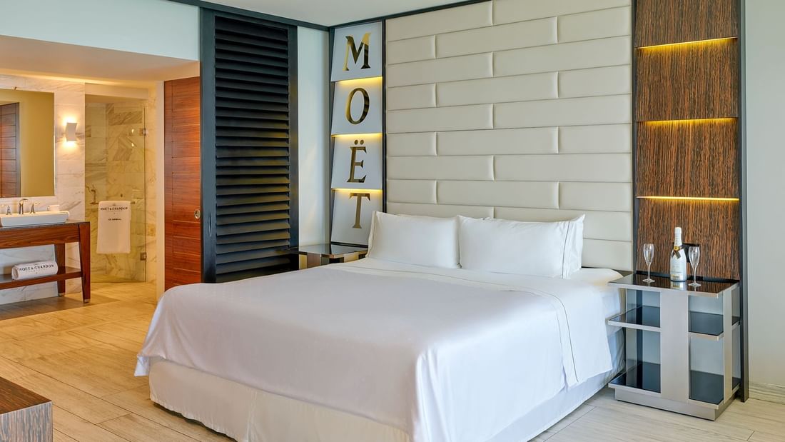 King bed in Moet Master Suite at Grand FA Puerto Vallarta