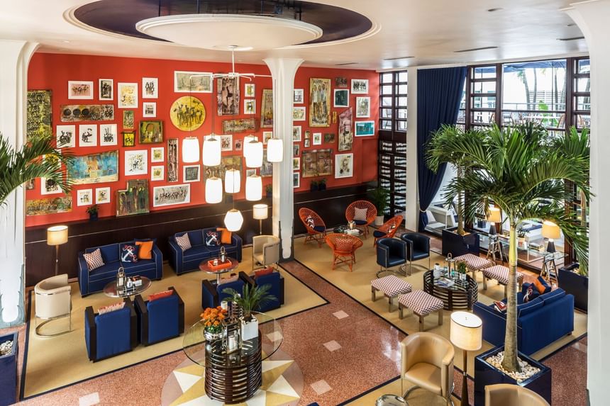 Lobby sitting area at Albion Miami Beach