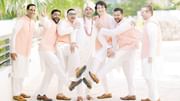 Groomsmen posing for a photo at Diplomat Beach Resort