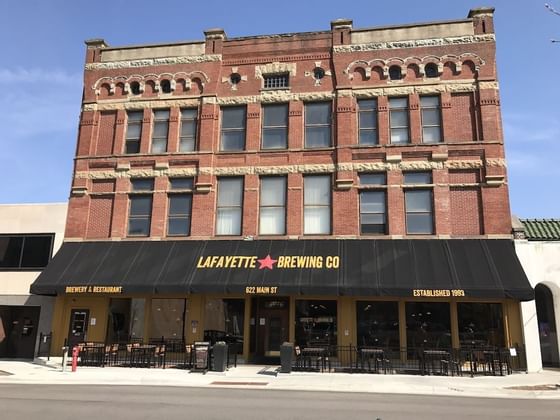 Exterior of Lafayette Brewing Company near The Whittaker Inn