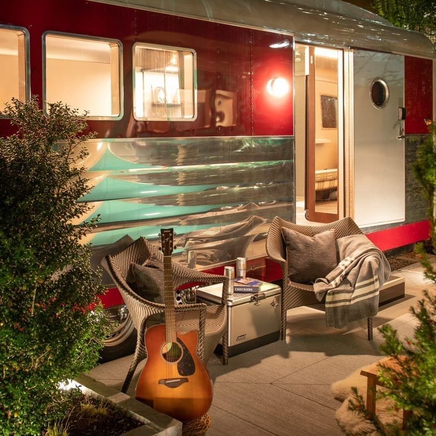 exterior of red trailer