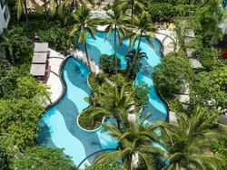 Aerial view of outdoor pool at Chatrium Residence Sathon 