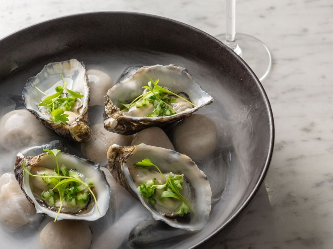 Chilean oyster dish served in BAR THIRTY6 at Pullman Sydney Hyde Park