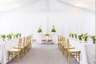 Table arrangement in a Wedding Ceremony at Goodwood Park Hotel