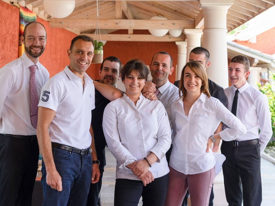 An image of team members of the Hotel Le Pillebois
