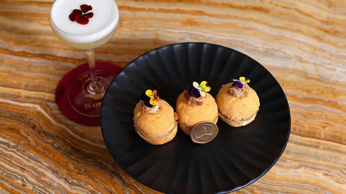 Close-up of sweets dish in Teahouse at Crown Towers Sydney