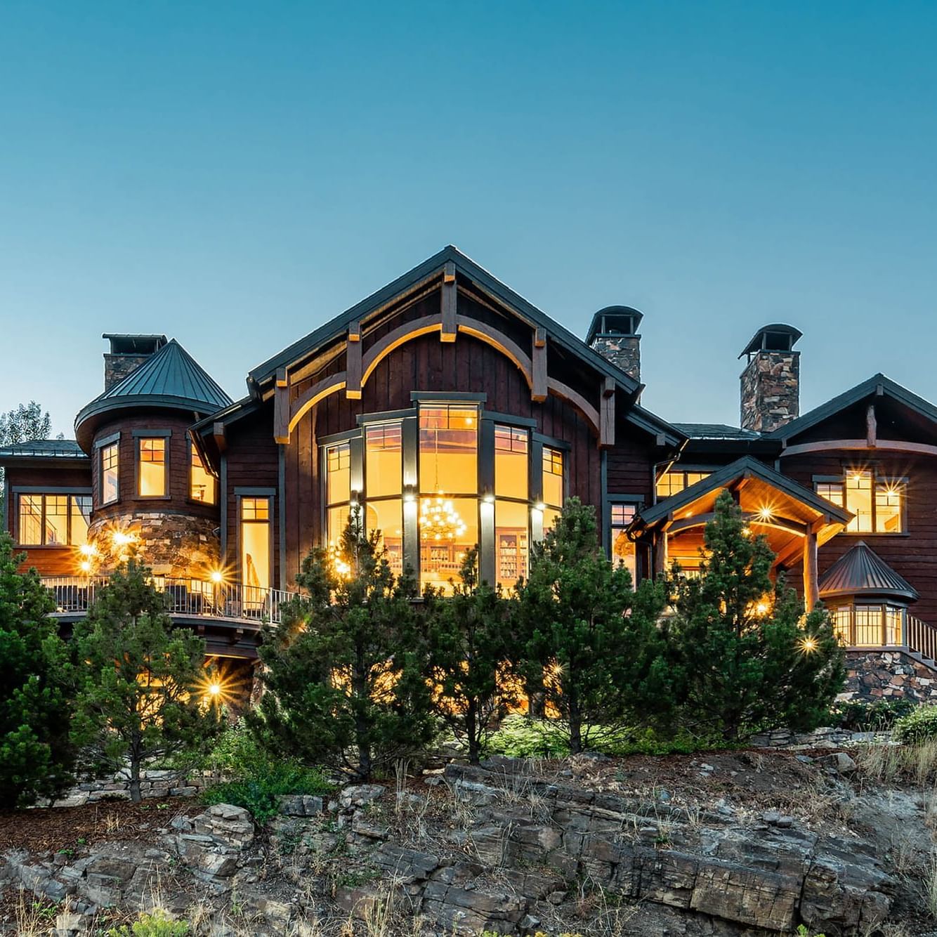 Luxury home at twilight