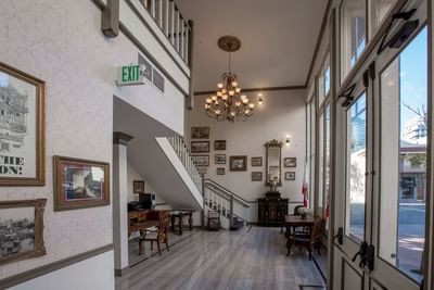 Staircase in the lobby area at Horton Grand Hotel
