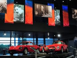Red Classic Cars at Revs Institute Museum near Innovation Hotel