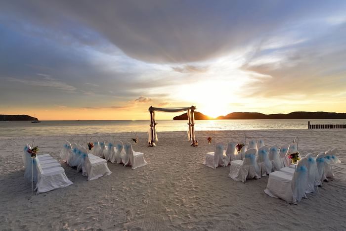 Wedding ceremony with a Beach view, Pelangi Beach Resort & Spa