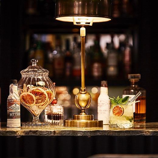Cocktails & liquor in the Rudi's bar counter at Marbella Club