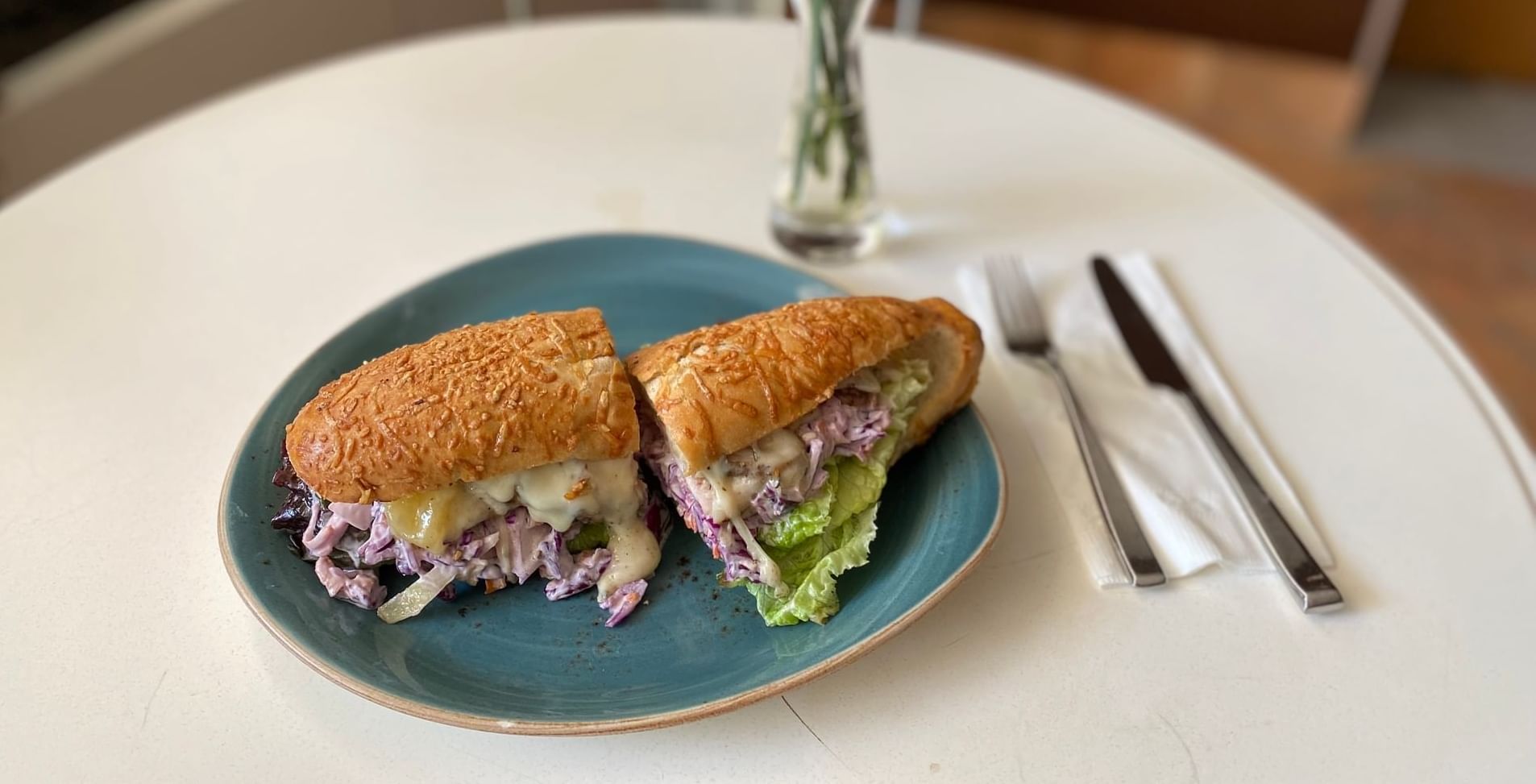A sliced submarine served, Deli Gourmet Shop at Mundo Imperial